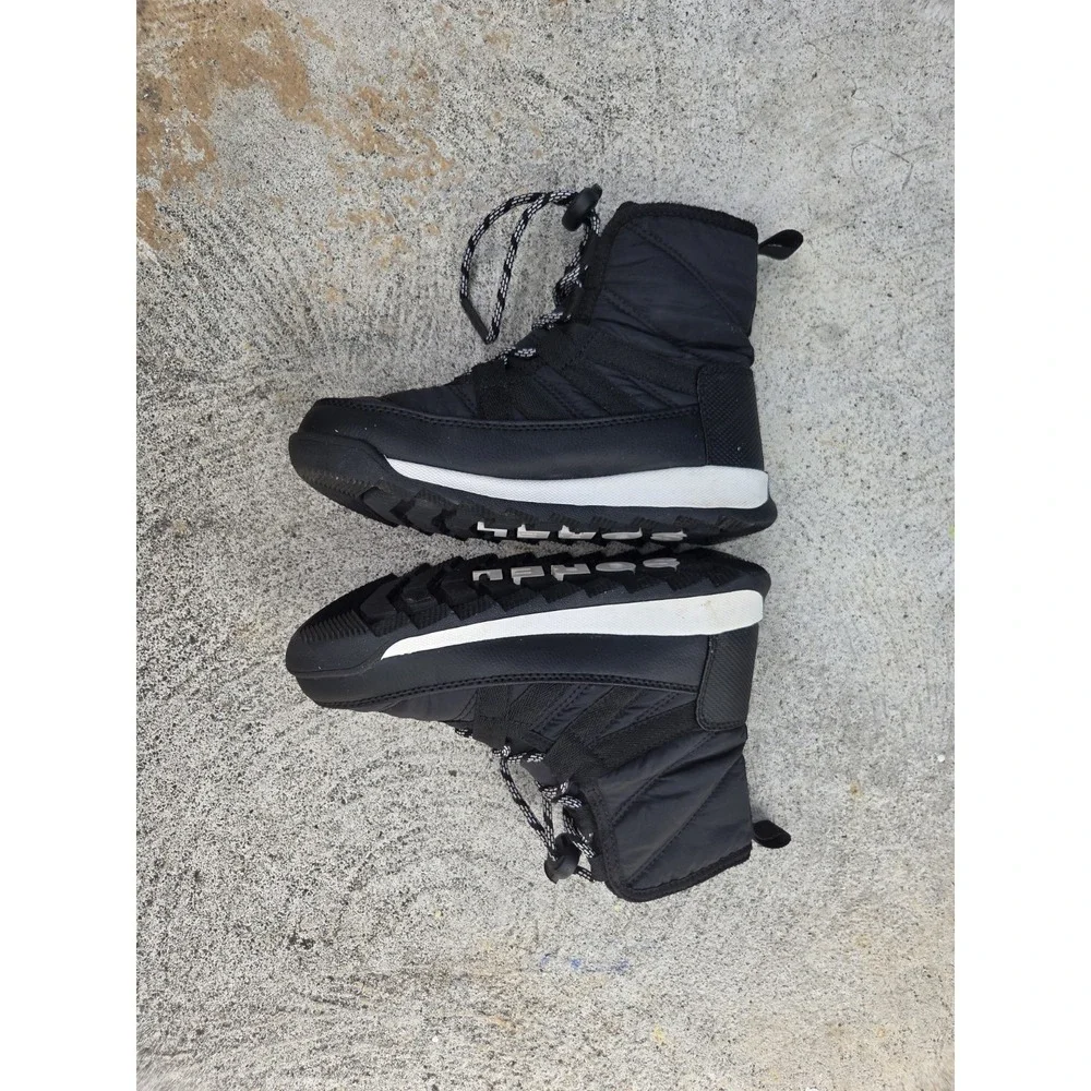SOREL Whitney II Short Lace Waterproof Winter Boots Kids Size 1 Black Snow Warm